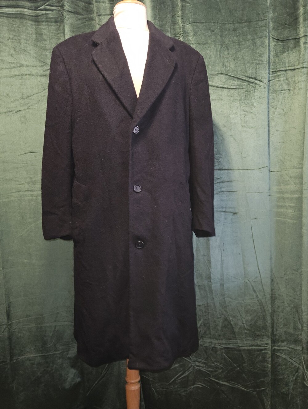 Vintage Neiman Marcus Men's Wool Overcoat Single Breasted